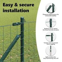 VidaXL Hek met paal groen 1 x 10 m staal - thumbnail