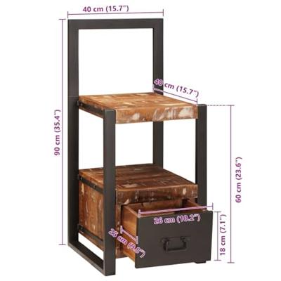 VidaXL Kledinghouder met lade multikleur massief gerecycled hout