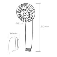 Douchekop EDM 01342 ABS Klassiek Verchroomd 8,1 x 8 x 25 cm - thumbnail