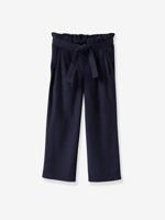 Wijde, fluwelen meisjesbroek CYRILLUS marineblauw - thumbnail