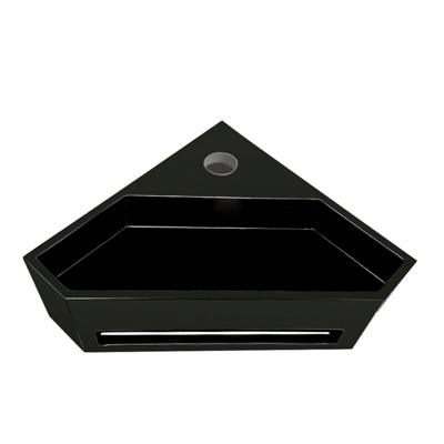 Hoekfontein BWS Jolie 35x20 cm Solid Surface Mat Zwart Hoekfontein BWS Jolie 35x20 cm Solid Surface Mat Zwart