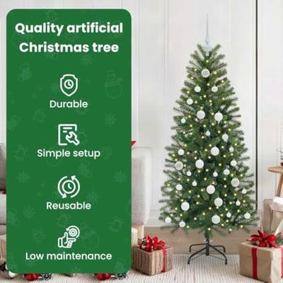 Kunstkerstboom met 150 LED met standaard Groen 150 cm PE en PVC