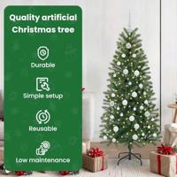 Kunstkerstboom met 150 LED met standaard Groen 150 cm PE en PVC - thumbnail