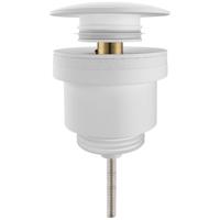 Clickwaste Afvoerplug - Leoni Clis - Messing - Mat Wit - thumbnail