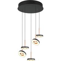 LED Hanglamp - Trio Select Guano - 5 Lichtpunten van 8 Watt - Dimbaar - Aanpasbare Lichtkleur - Hoogte Aanpasbaar zonder Contragewicht - Draaibaar - Coffee - Metaal - thumbnail