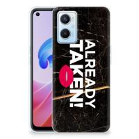 OPPO A96 | OPPO A76 | Siliconen hoesje | met naam Already Taken Black - thumbnail