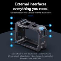 Telesin metalen behuizing voor GoPro Hero 13 met magnetisch opladen - thumbnail