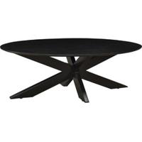 LivingFurn Ovale Salontafel 'Oslo' Mangohout, kleur Zwart, 130 cm - thumbnail