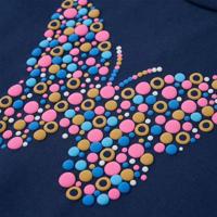 Kindertrui vlinderprint 128 marineblauw - thumbnail