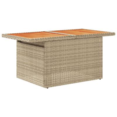 6-delige Loungeset met kussens poly rattan beige - thumbnail