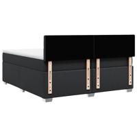 Boxspring met matras kunstleer zwart 200x200 cm - thumbnail