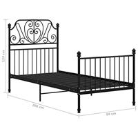 Bedframe metaal zwart 90x200 cm - thumbnail