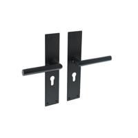 Intersteel Deurkruk Jura Hoek 90° op schild profielcilindergat 55mm - mat zwart - thumbnail