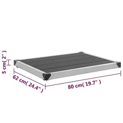 VidaXL Buitendouchebak 80x62 cm hkc roestvrij staal grijs