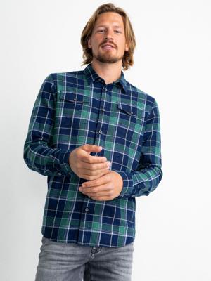 Petrol Industries Heren Geruit overhemd Green - L