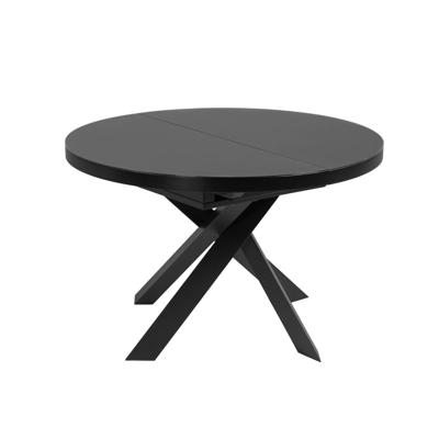 Kave Home Uitschuifbare Ronde Eettafel 'Vashti' 120-160 x 120cm, kleur zwart