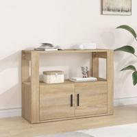 Dressoir 80x30x60 cm bewerkt hout sonoma eikenkleurig - thumbnail
