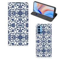 OPPO Reno4 Pro 5G Smart Cover Flower Blue - thumbnail