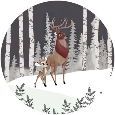 Komar Into Adventure; Komar Dots Behangcirkel Disney - Bambi - Great Prince - DD1-014