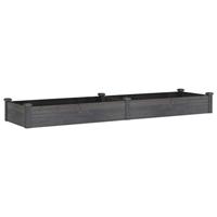 Plantenbak verhoogd met voering 240x60x25 cm vurenhout grijs - thumbnail