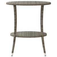 Tuinstoelen 2 st verstelbaar met tafel poly rattan grijs - thumbnail