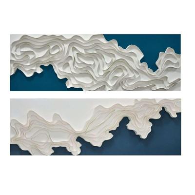 Schilderij Home ESPRIT Blauw Wit Modern (2 Stuks) Schilderij Home ESPRIT Blauw Wit Modern (2 Stuks)