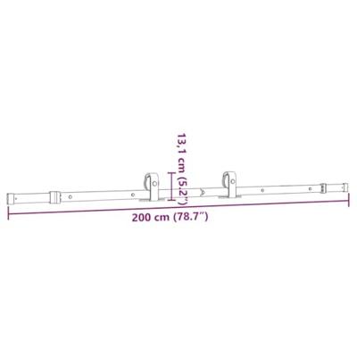 Doos met onderdelen voor schuifdeur 200 cm staal zwart