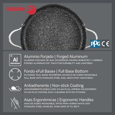 Pan met Deksel Fagor Grijs Ø 28 cm Gehard aluminium