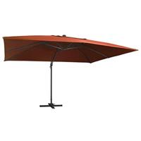 VidaXL Zweefparasol met led-verlichting 400x300 cm terracottakleurig - thumbnail