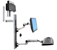 Ergotron LX Wall Mount System Small CPU Holder Monitor-wandbeugel 1-voudig 25,4 cm (10) - 81,3 cm (32) Aluminium In hoogte verstelbaar, Kantelbaar, Zwenkbaar,