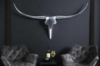 Modern design wanddecoratie BULL XL 120cm zilver aluminium stierenkop - 8528 - thumbnail