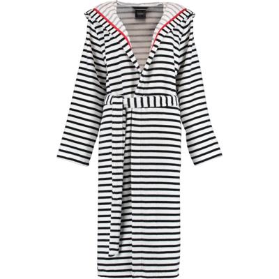 Cawö Cawö Dames Badjas met Capuchon 1243 Schwarz-weiss 36