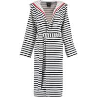 Cawö Cawö Dames Badjas met Capuchon 1243 Schwarz-weiss 36 - thumbnail