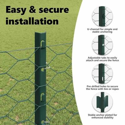VidaXL Hek met paal groen 1,2 x 25 m staal