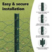 VidaXL Hek met paal groen 1,2 x 25 m staal - thumbnail