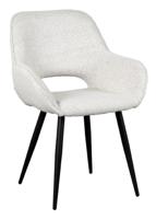 LABEL51 Eetkamerstoel Fer - Wit - Boucle - Black Frame - thumbnail