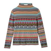 Jacquard trui van biologisch katoen, petrol-motief 44/46 - thumbnail