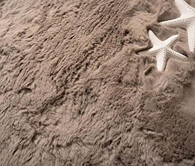 Tapeso Ovaal hoogpolig vloerkleed - Comfy plus - taupe - 100x150 cm