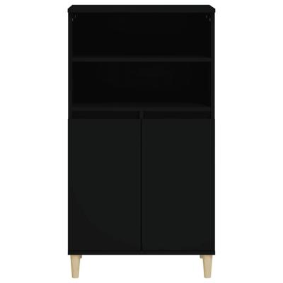 Hoge kast 60x36x110 cm bewerkt hout zwart - thumbnail