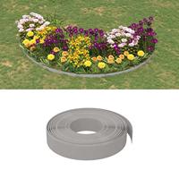 VidaXL Tuinrand 10 m 10 cm polyetheen grijs - thumbnail