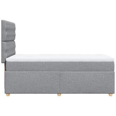 Boxspring met matras stof lichtgrijs 90x190 cm