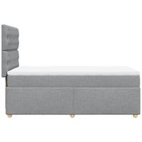 Boxspring met matras stof lichtgrijs 90x190 cm - thumbnail