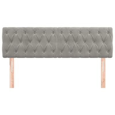 Hoofdborden 2 st 80x7x78/88 cm fluweel lichtgrijs