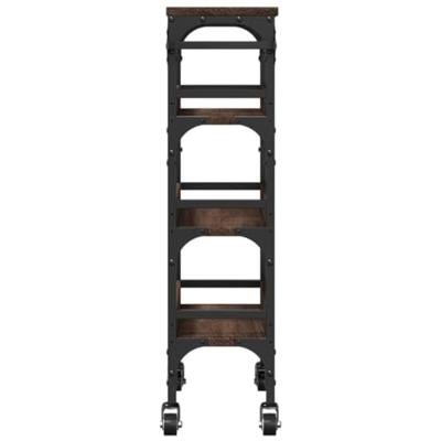 Keukentrolley 53x20x76 cm bewerkt hout bruin eikenkleurig Keukentrolley 53x20x76 cm bewerkt hout bruin eikenkleurig