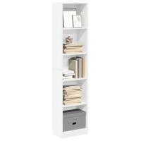Boekenkast 40x24x176 cm bewerkt hout wit - thumbnail