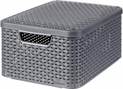 Curver style mandje M + deksel 18 liter antraciet Curver style mandje M + deksel 18 liter antraciet