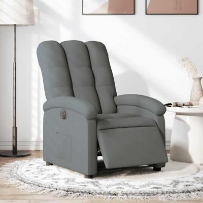 Fauteuil elektrisch verstelbaar stof donkergrijs