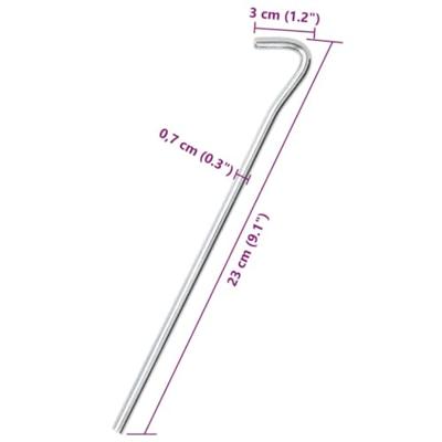 VidaXL Tentharingen 50 st ø7 mm 23 cm gegalvaniseerd staal