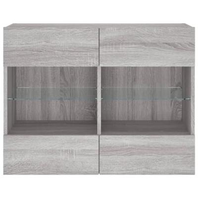 Tv-wandmeubel met LED-verlichting 78,5x30x60,5 cm grijs sonoma