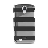 Samsung Galaxy S4 i9500, i9505 Puro Stripe Case - Grijs / Zwart - thumbnail